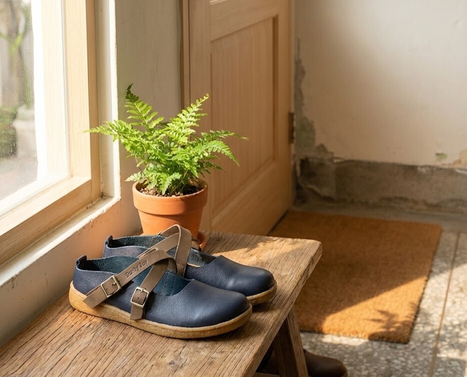 Sanly Joy 日系真皮娃娃鞋與瑪莉珍鞋，大開口設計結合吸汗豚皮內裡，提供極佳的透氣排濕效果，有效預防鞋內細菌滋生與發霉，是外型可愛又好保養的透氣女鞋選擇。