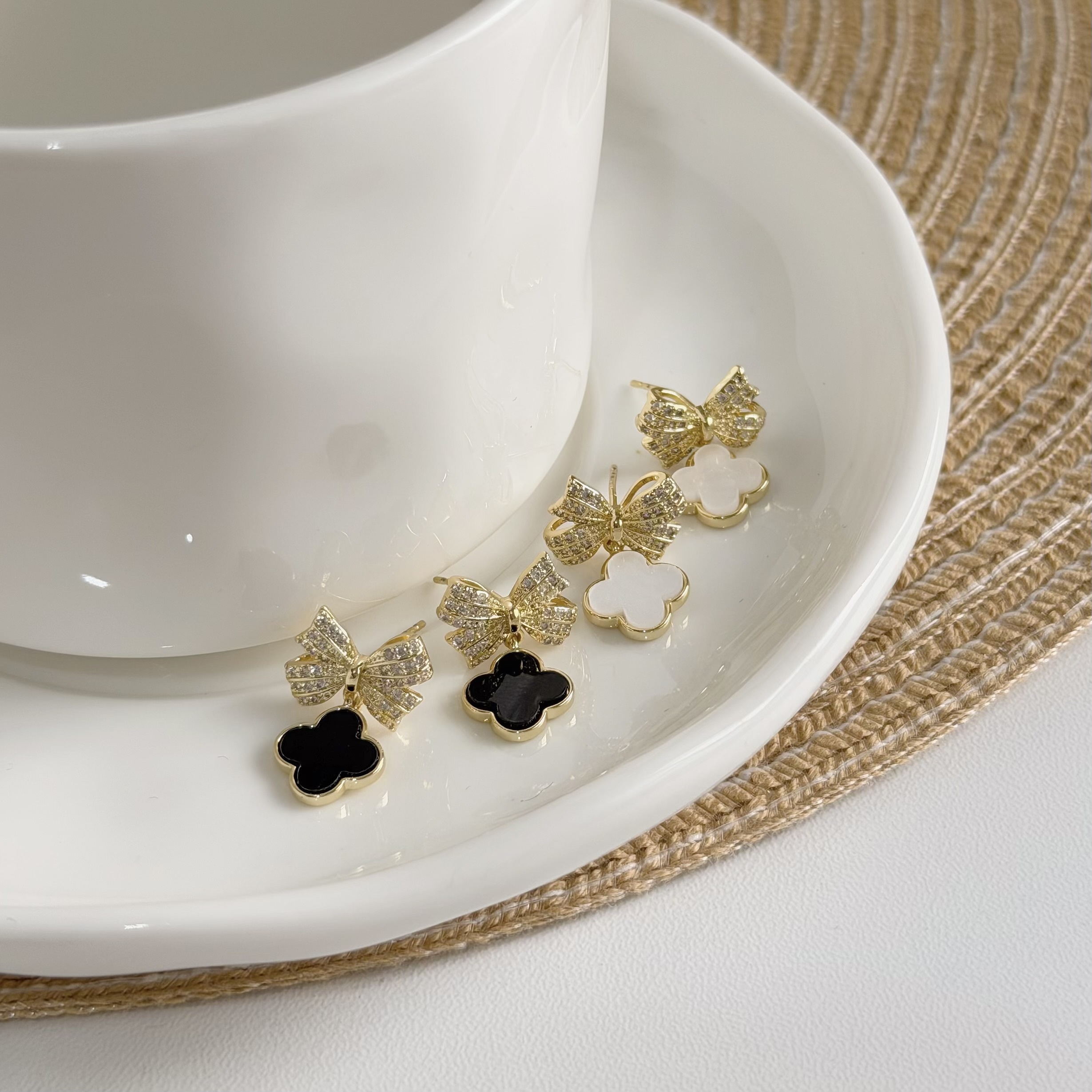 A201滿鑽蝴蝶結四葉草垂吊