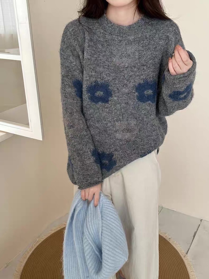 毛巾紗花朵毛衣 RCR005