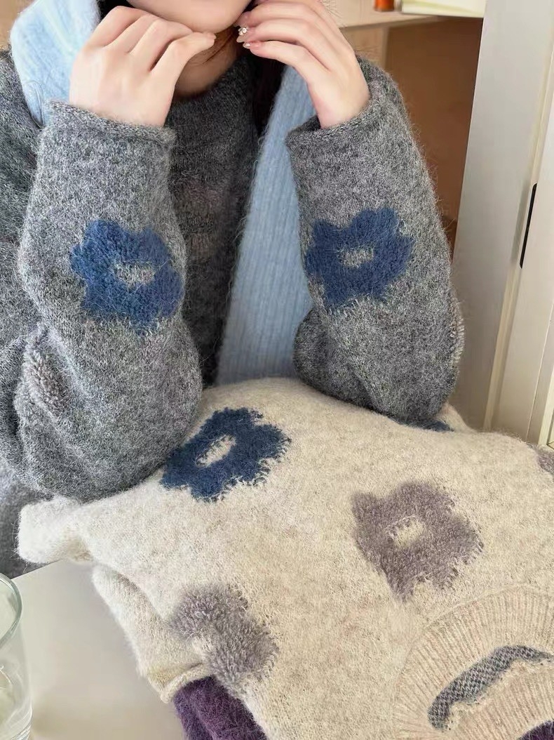 毛巾紗花朵毛衣 RCR005