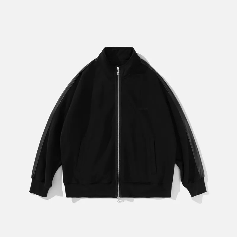 未知領域 CW1897 Leather-Trim Track Jacket
