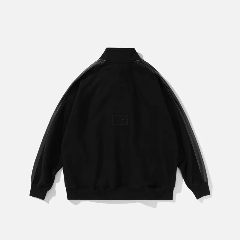 未知領域 CW1897 Leather-Trim Track Jacket