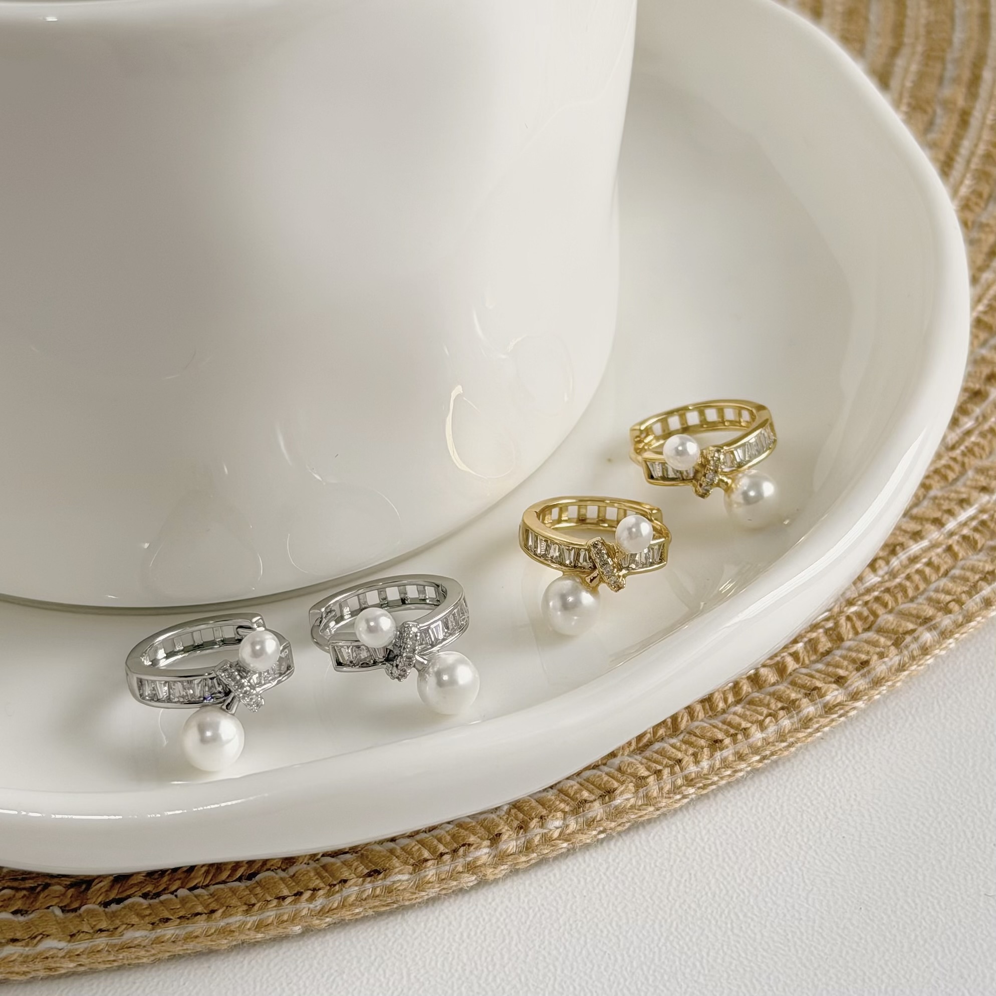 A190排鑽交叉珍珠易扣