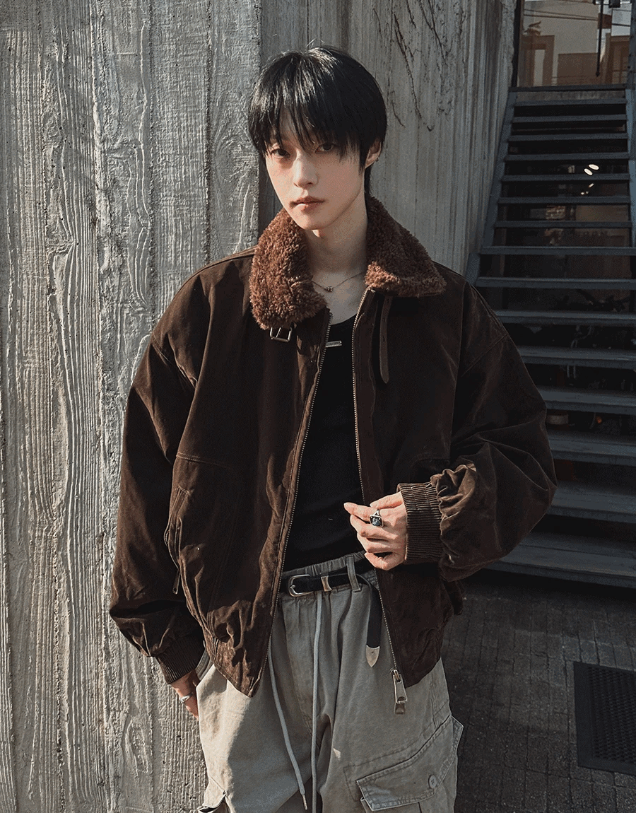 天鵝絨西部短款野馬外套