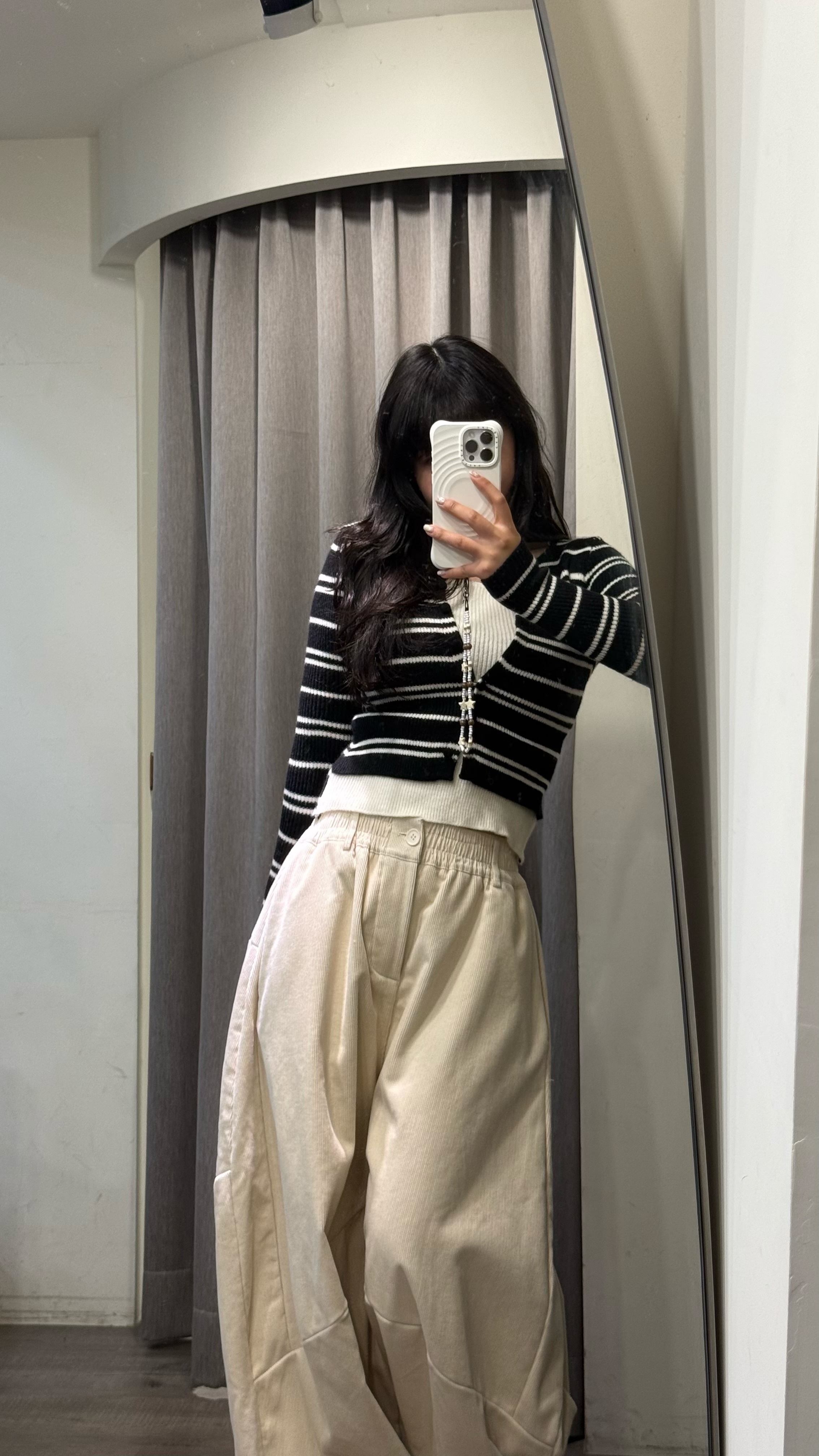 燈芯絨厚磅闊腿褲