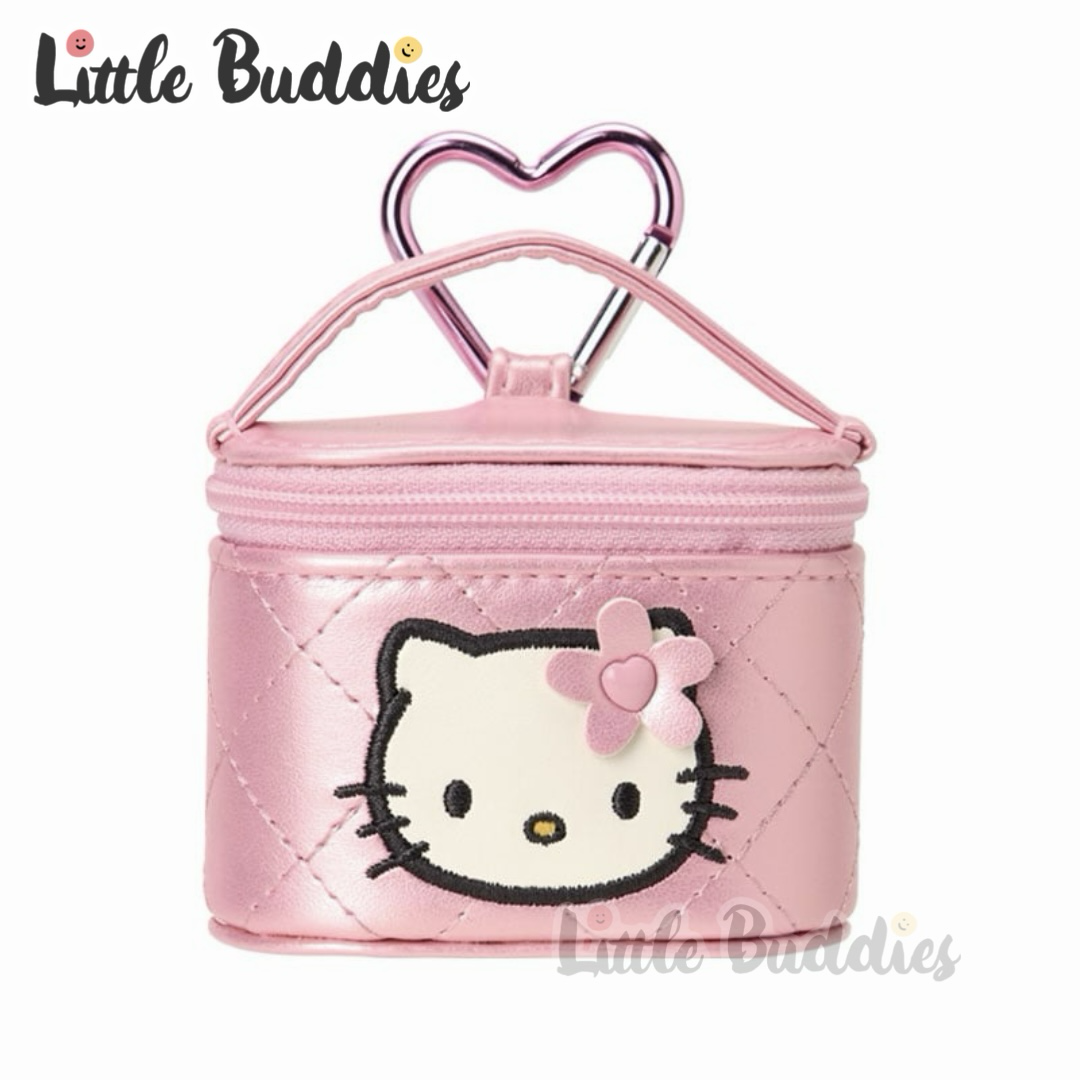 日本 Sanrio Hello Kitty 絎縫格紋款系列 第二彈 - 迷你手提化妝袋匙扣