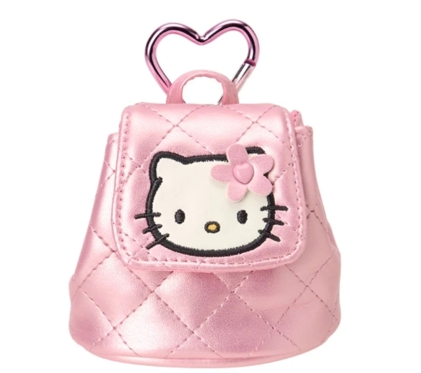 【Luxury】三麗鷗 Sanrio日本限定 Hello kitty 凱蒂貓 小香風菱格紋 迷你後背包 掛飾 配件 吊飾