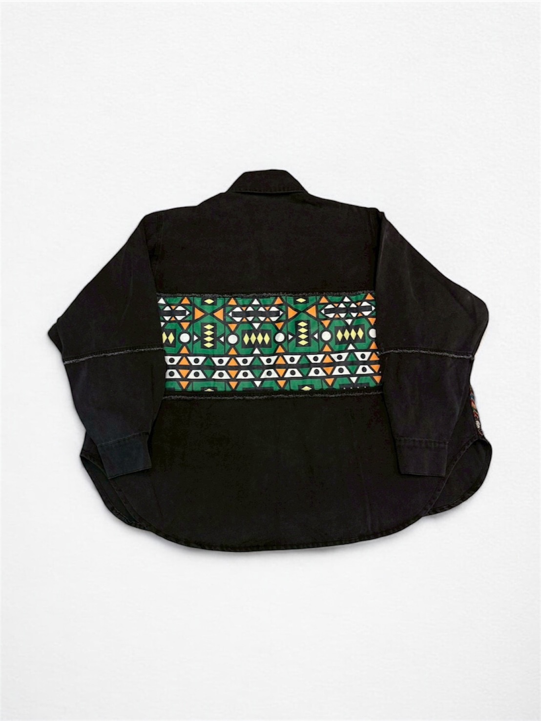 Annstudio / 圖騰拼接長版外套