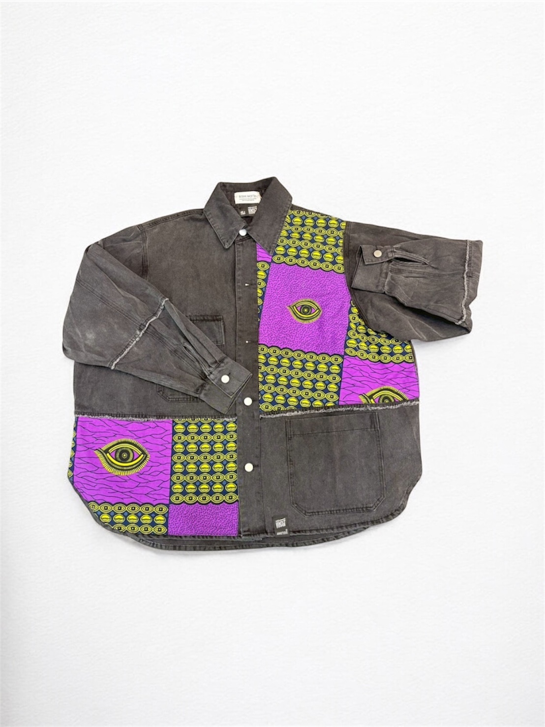 Annstudio / 圖騰拼接長版外套