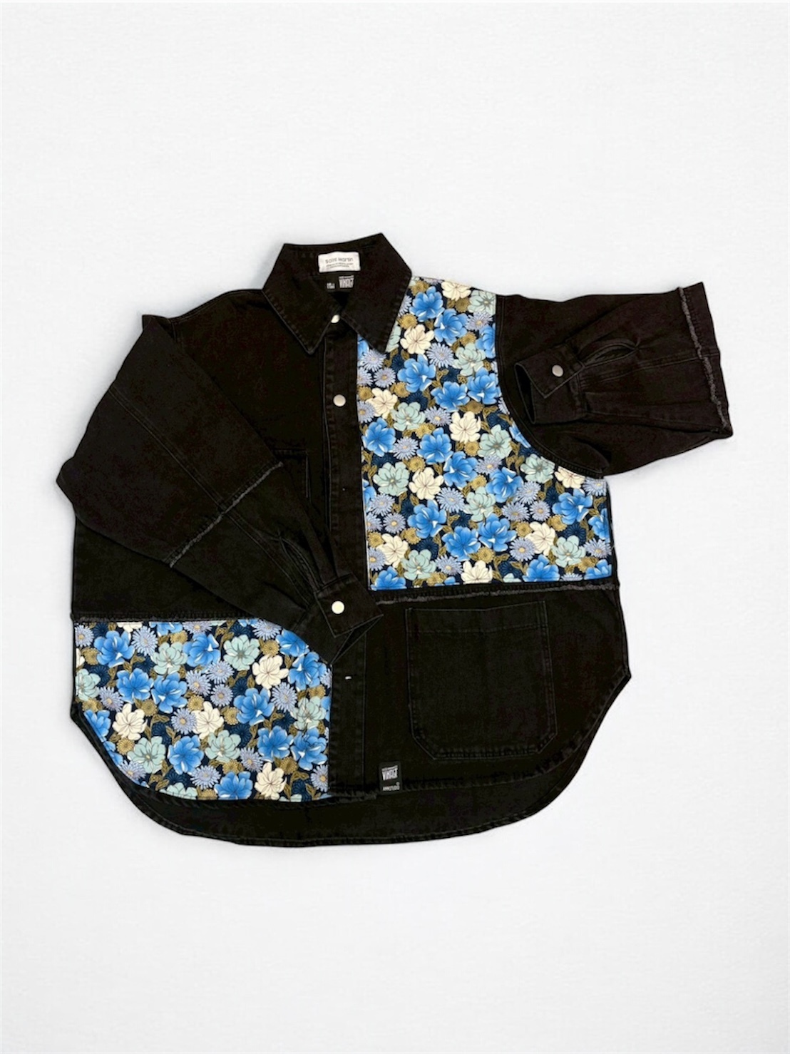 Annstudio / 圖騰拼接長版外套