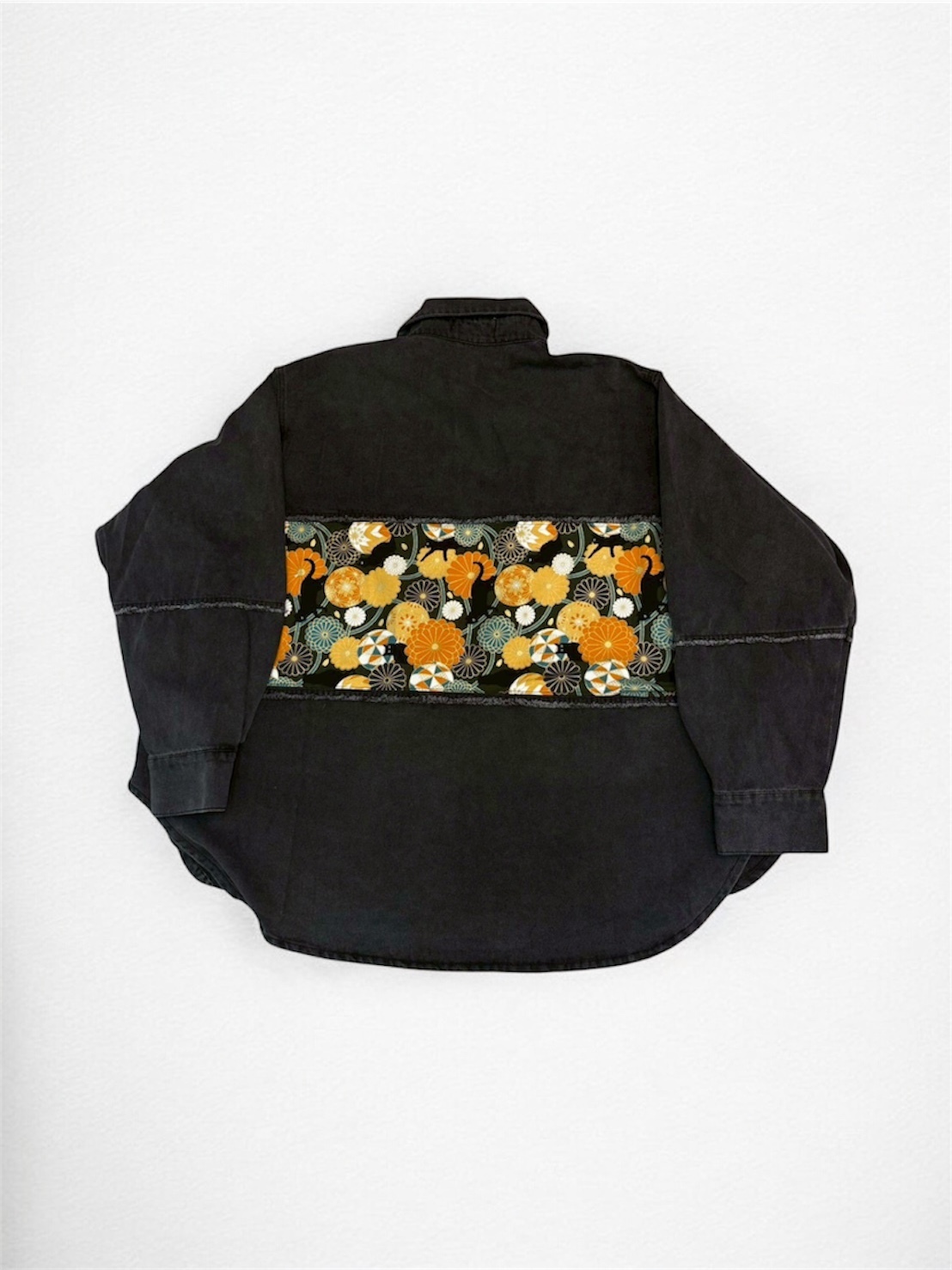 Annstudio / 圖騰拼接長版外套