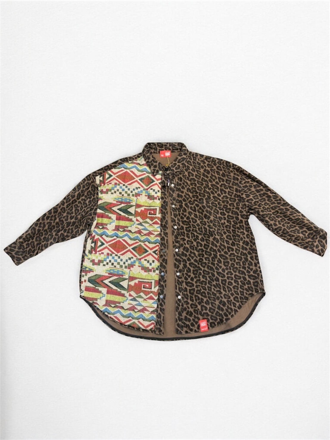 Annstudio / 豹紋拼接外套