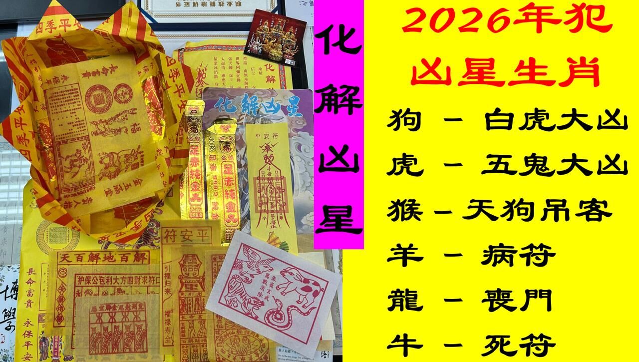 DL260110-E4 犯凶星生肖服務（需提供中文全名+西/農歷出生年月日時+居住地址）