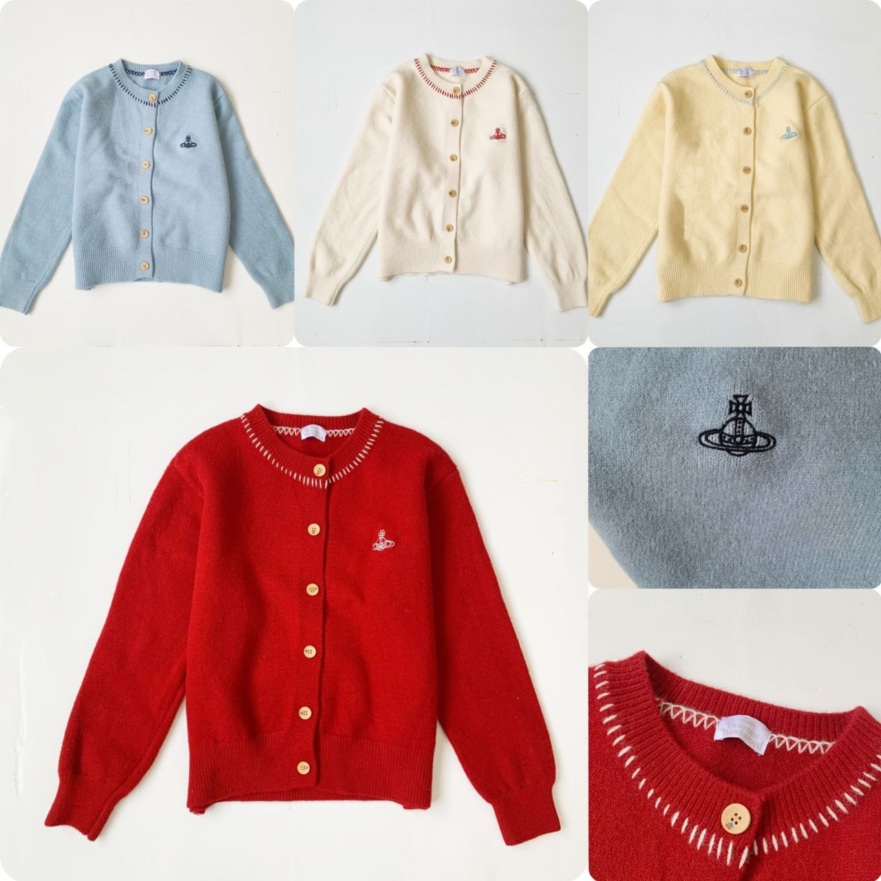 Viv*ienne Westwood  車花領邊刺繡開胸冷外套-2600054-260131