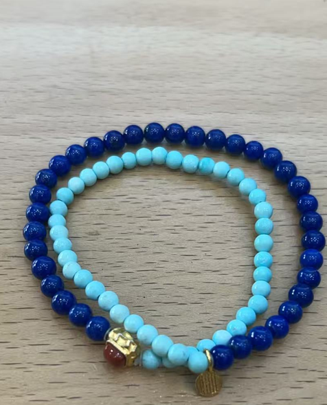 TK039 EE-2 青金雙圈綠松手串