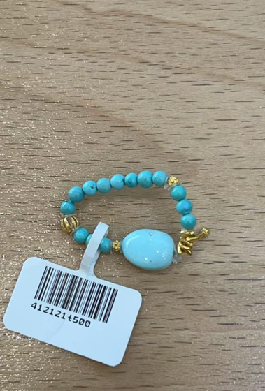 TK038 CC-8 18k寶寶佛綠松戒圈