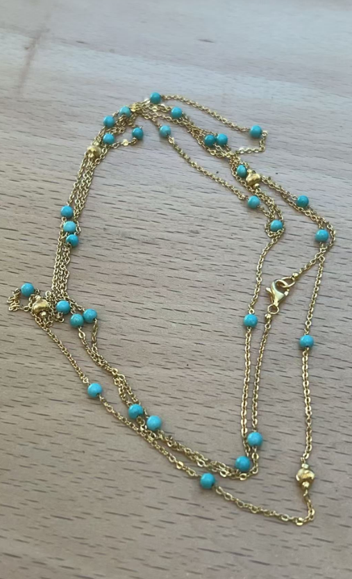 TK034 DD-10 滿天星綠松頸鏈