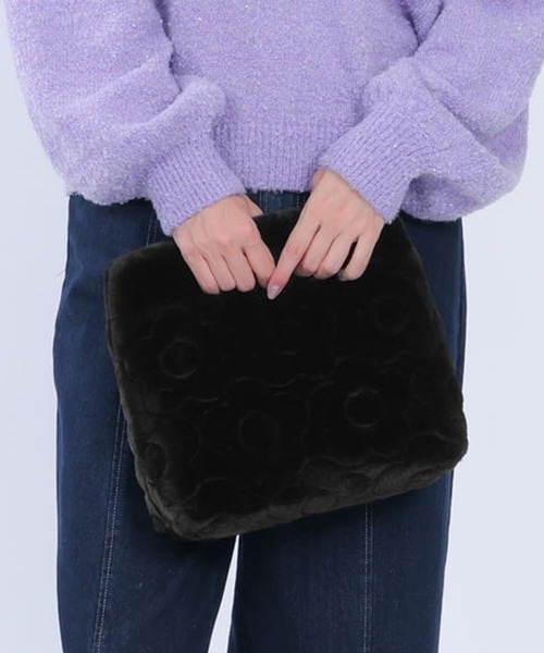 MARY QUANT / Daisy Quilted Fur Mini Tote