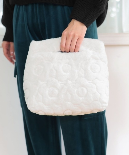 MARY QUANT / Daisy Quilted Fur Mini Tote