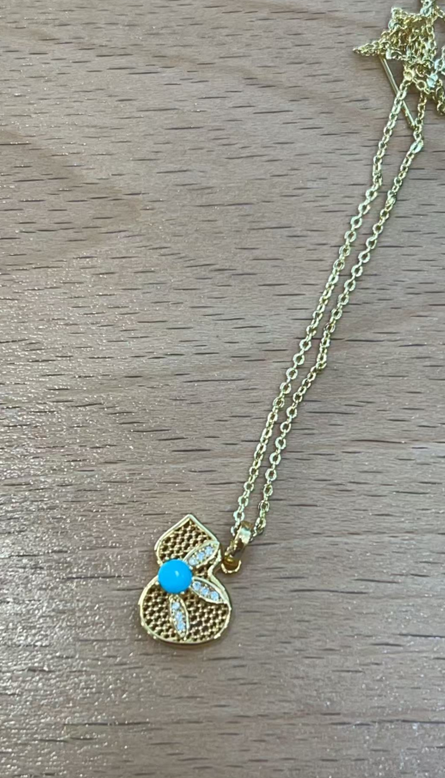 TK004 CC-9 葫蘆綠松吊墜款配桐鏈子