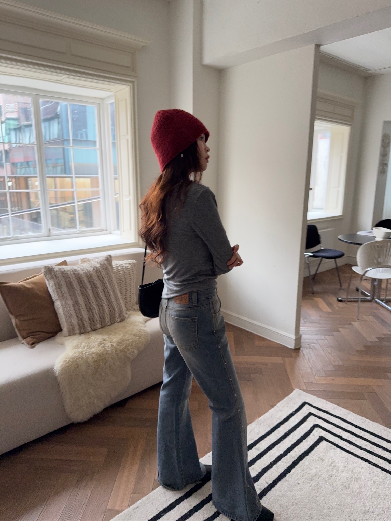 J53/ 卯釘微喇叭牛仔褲