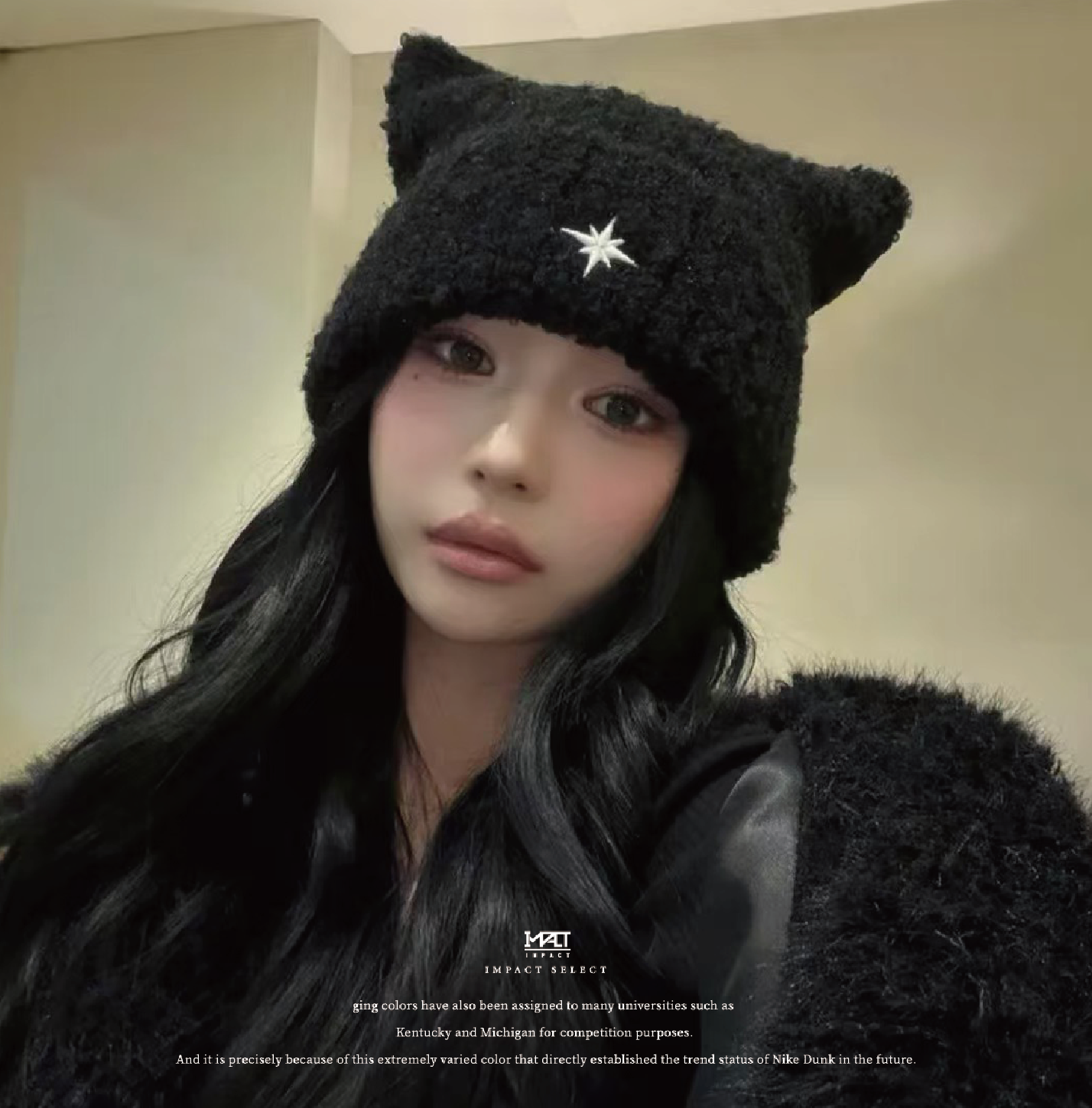 韓國 nombre MLB 平替款 小貓毛帽 貓耳帽 貓貓帽 星芒 三色