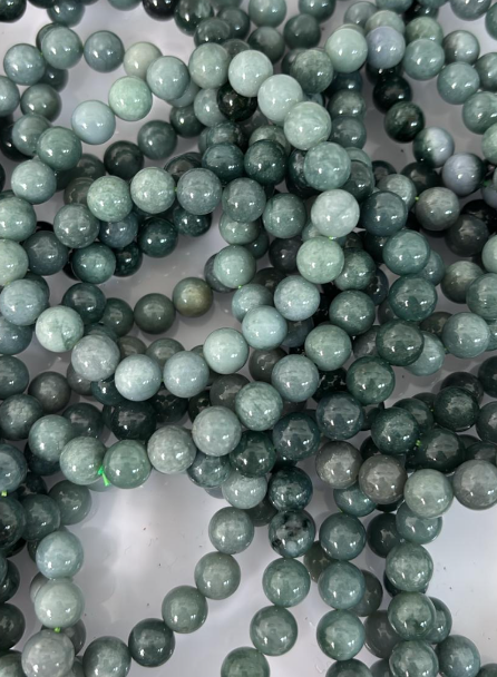 260110 - C5 8mm+天然翡翠莫蘭迪藍手串