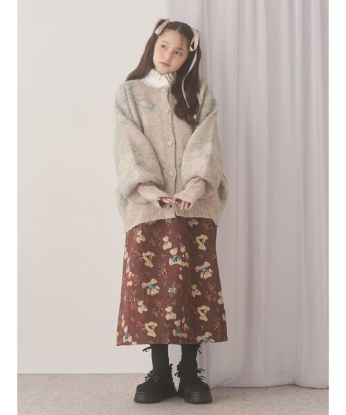 merry jenny / ribbon jacquard knit cardigan