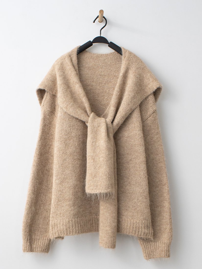 簍空木耳邊內搭V領針織上衣針織棉A字長裙