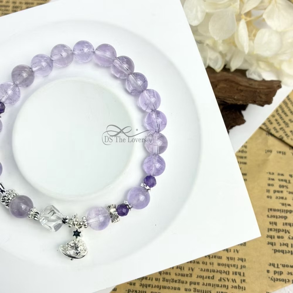 DS The Lovers｜紫霧星語・天然紫水晶白水晶手鍊 (Wisdom & Star)
