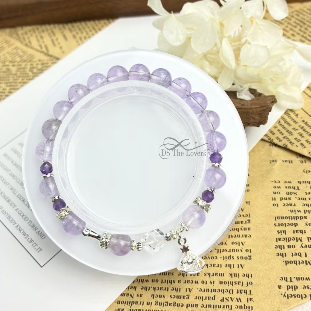 DS The Lovers｜紫霧星語・天然紫水晶白水晶手鍊 (Wisdom & Star)