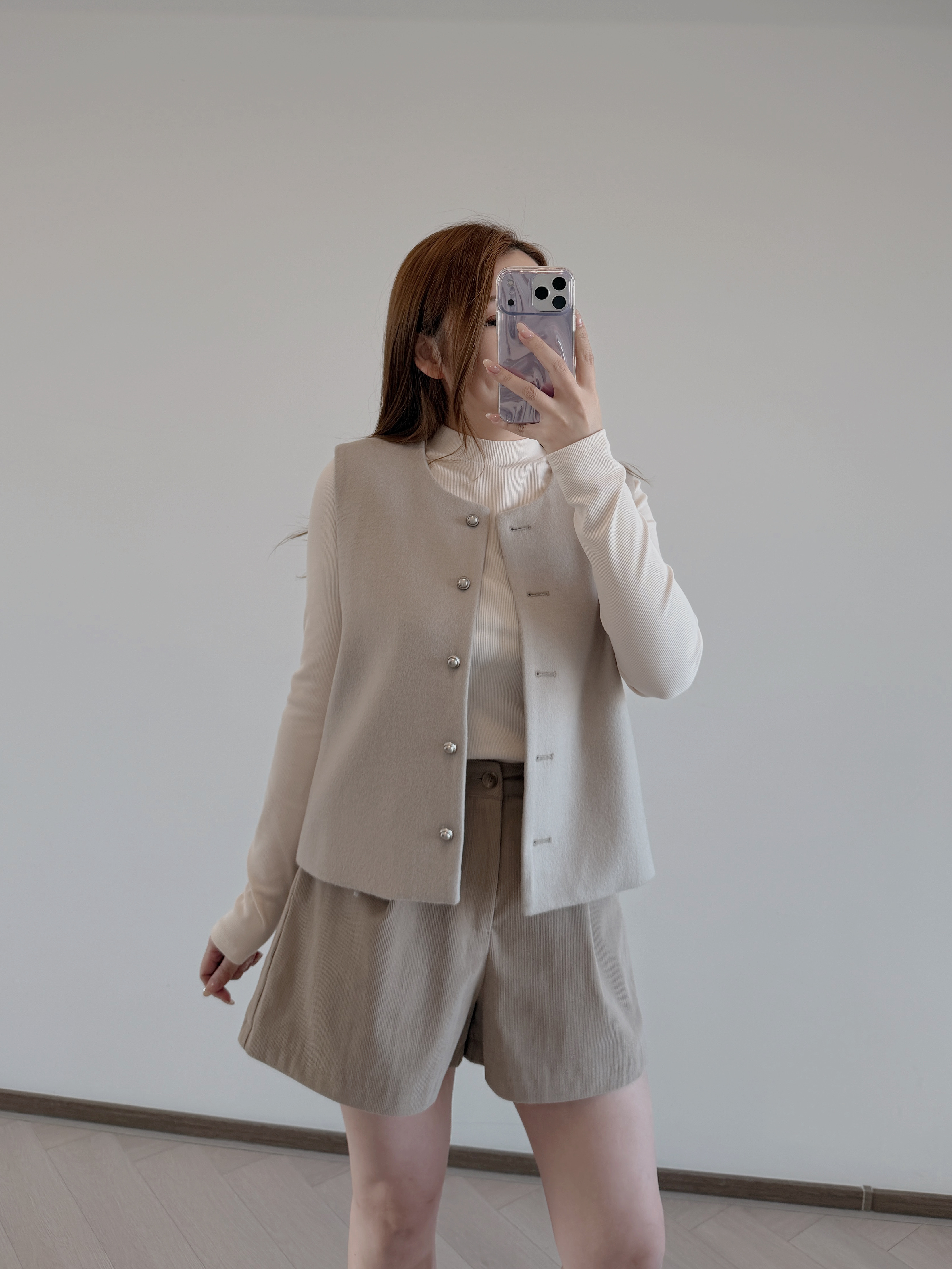 現貨 7367 燈芯絨A-line短褲-淺卡其