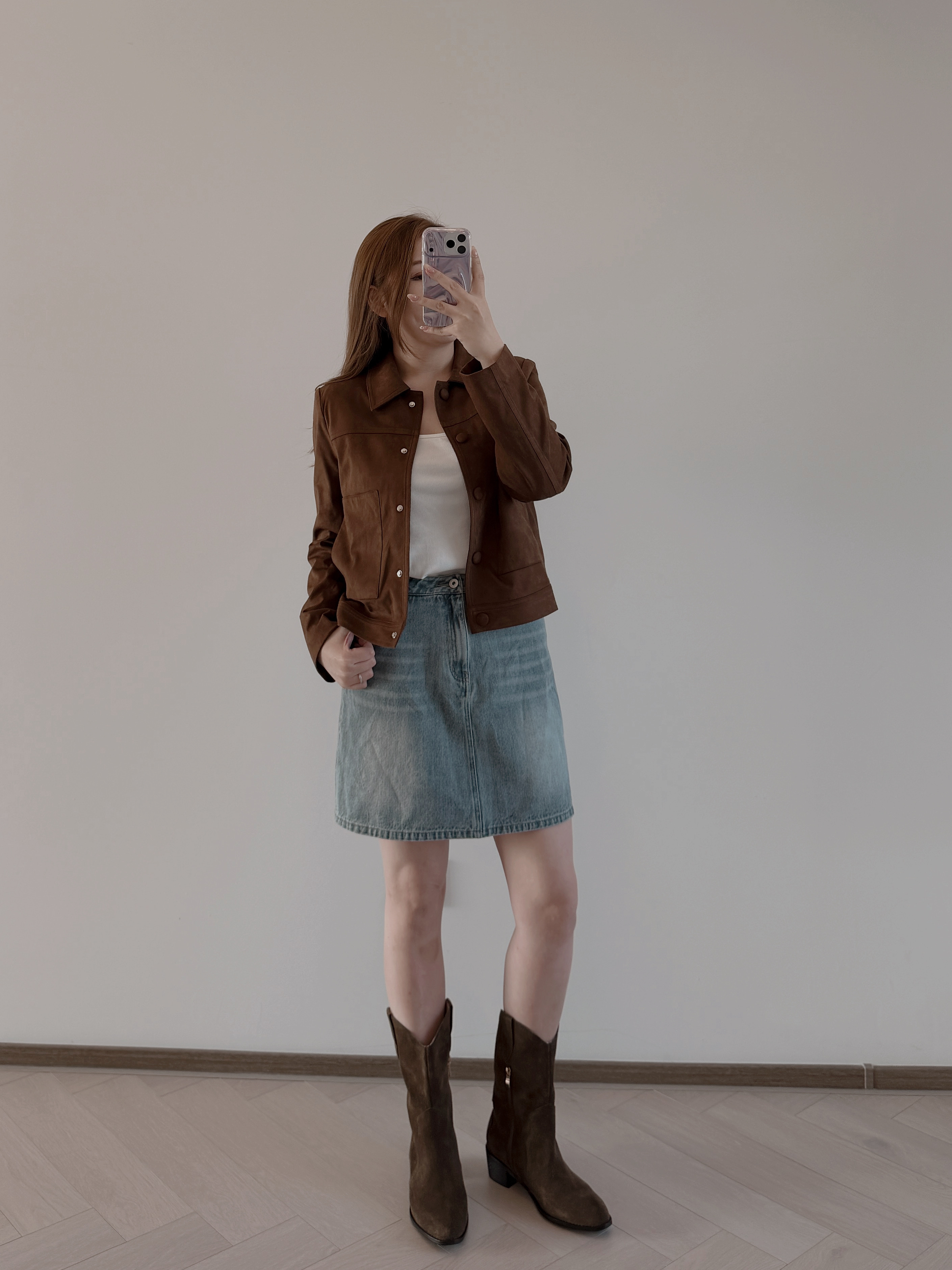 現貨 7353 軟糯洗水牛仔短裙