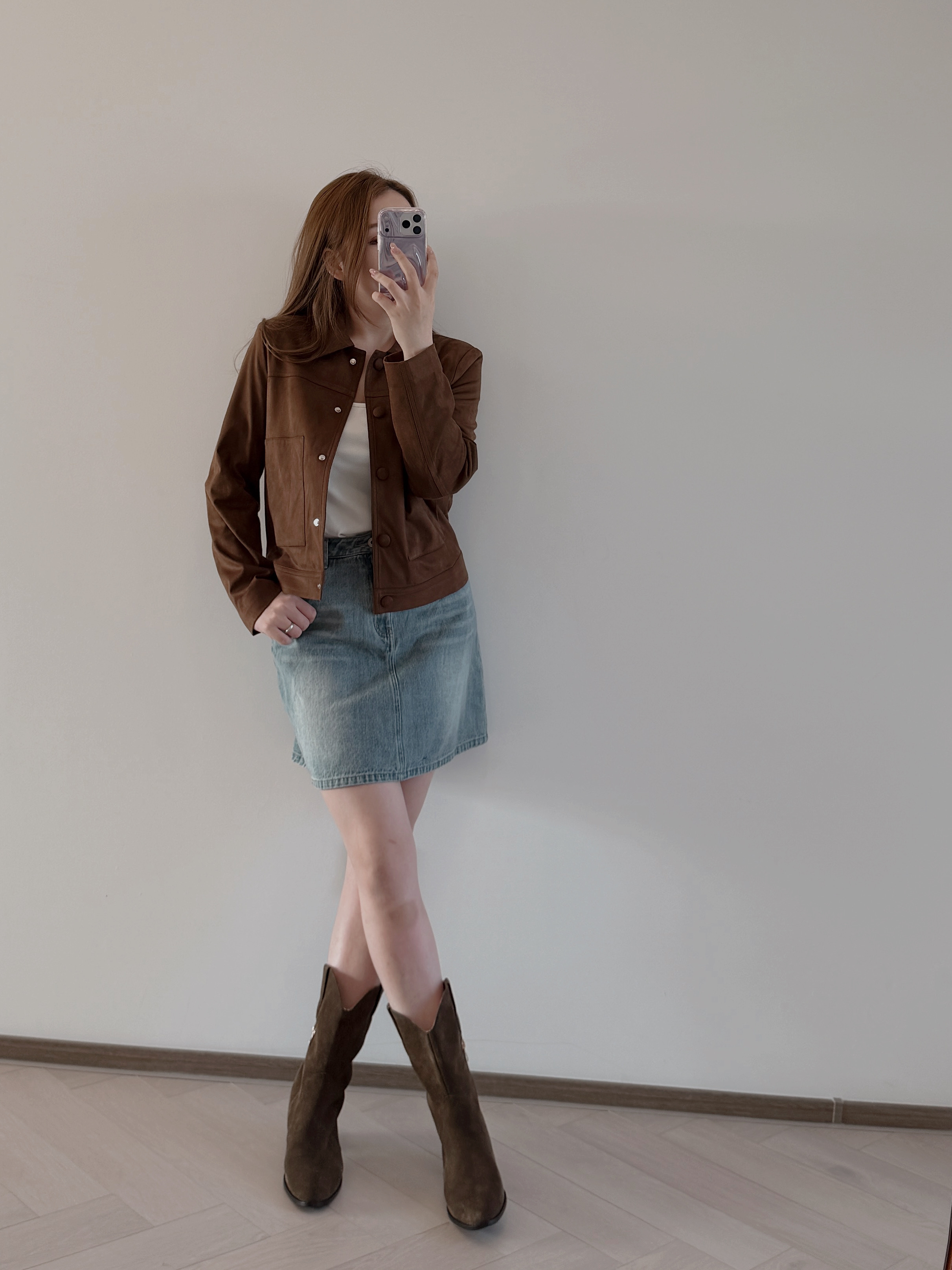 現貨 7348 翻領麂皮絨夾克外套