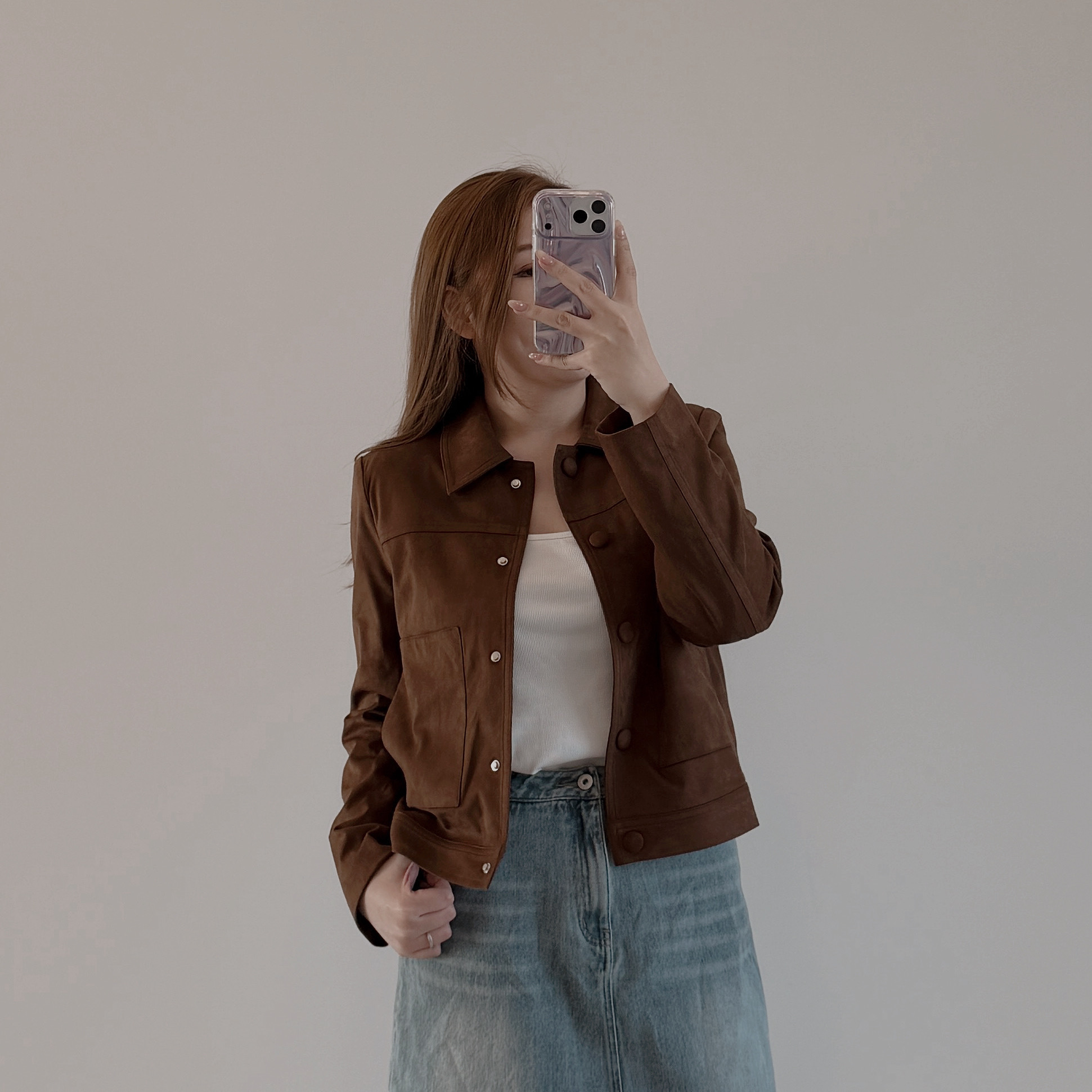 現貨 7348 翻領麂皮絨夾克外套