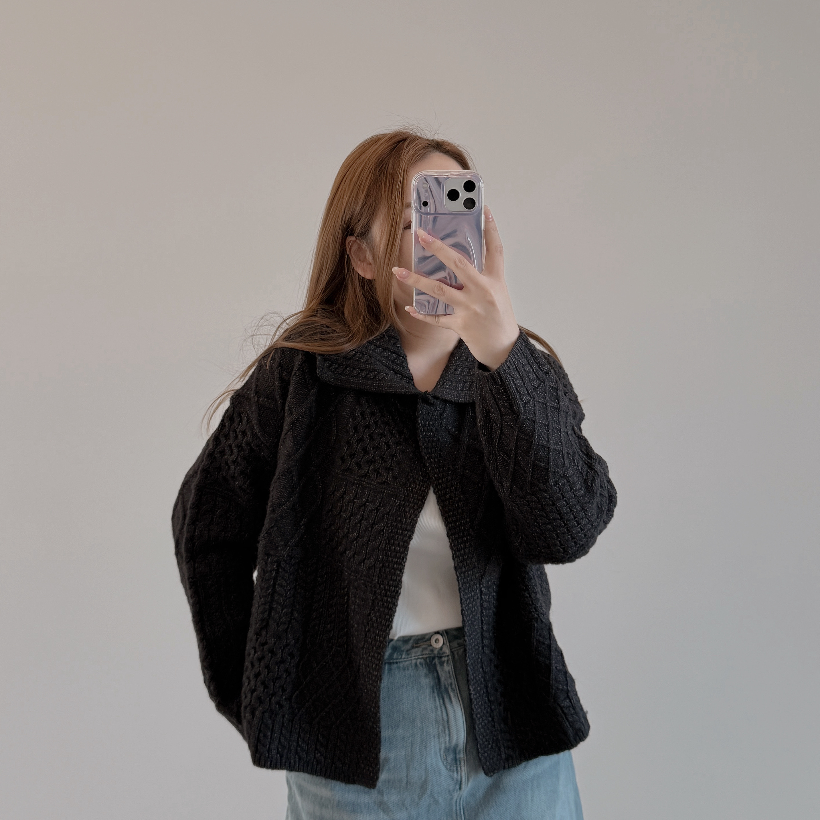 現貨 7278 翻領麻花針織外套