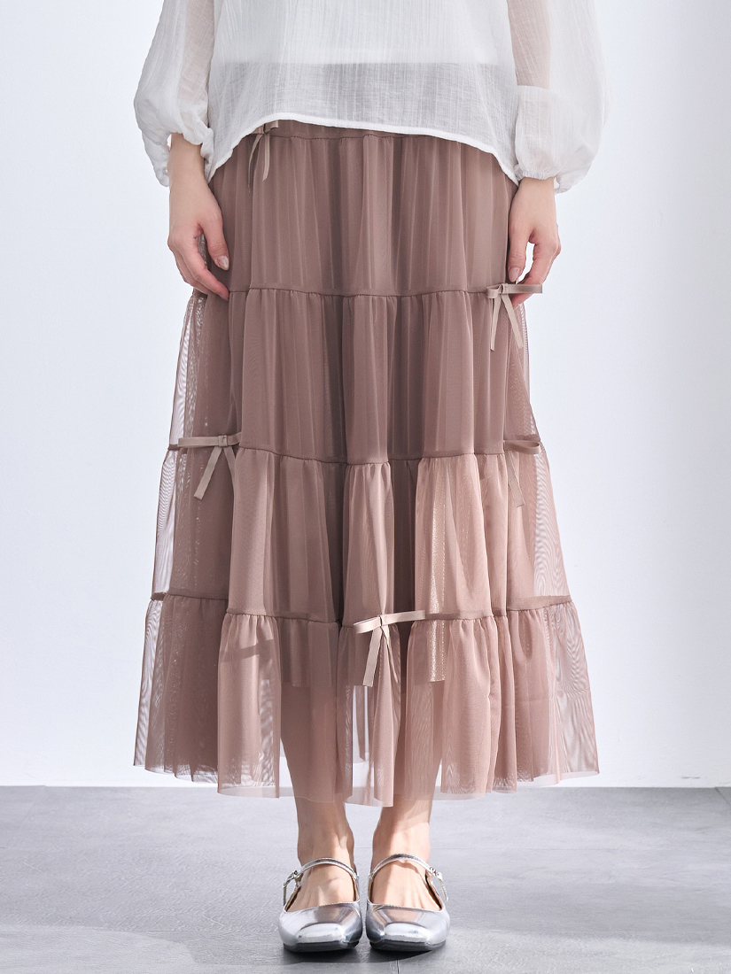 緞帶蝴蝶結層次蛋糕紗裙