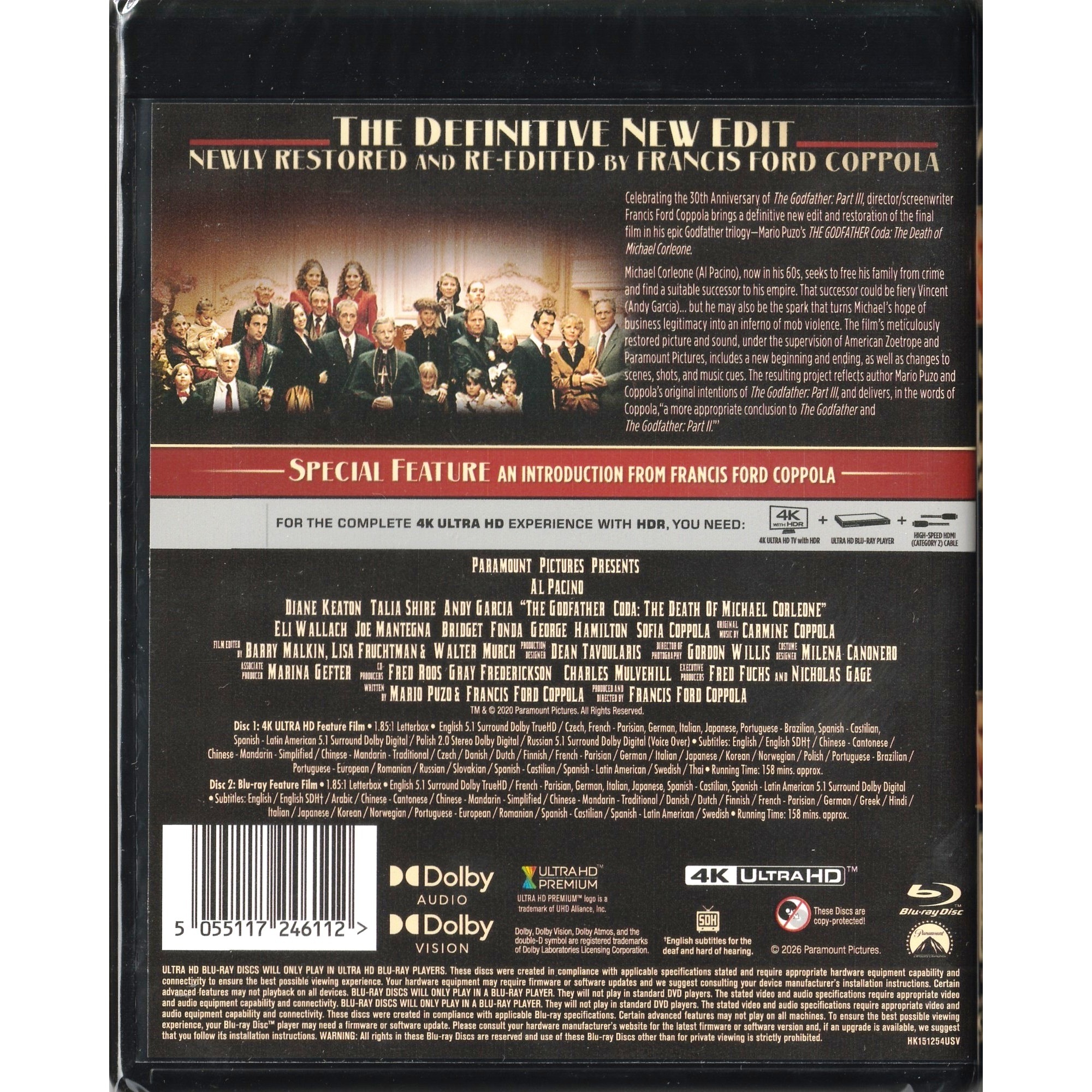 教父大結局： 米高 ‧ 柯里昂之死 (1990) (4K Ultra HD + Blu-ray) [訂貨]