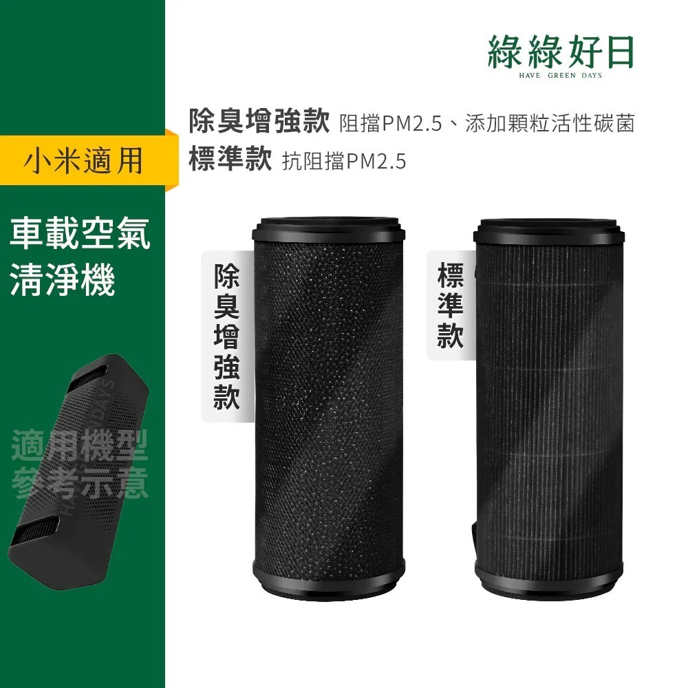 適用 小米 米家車用空氣清淨機 車載空氣淨化器 濾芯 濾除PM2.5 除甲醛顆粒活性碳濾網 綠綠好日