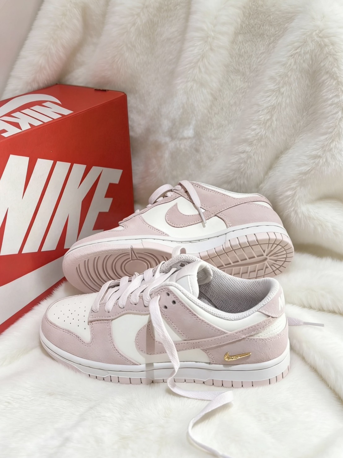 <新品限時24小時免運🫧> Nike Dunk Low "Pearl Pink" 奶昔粉🩷 小金勾