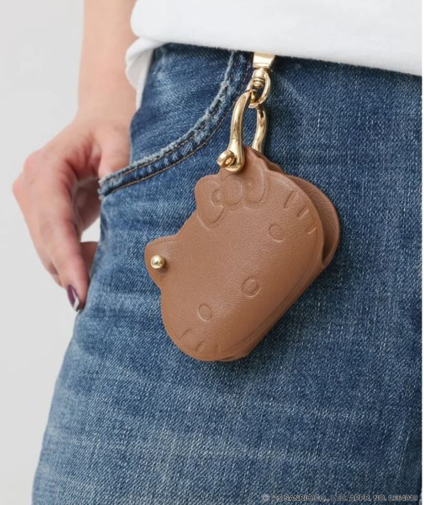[預購]Spick & Span × HELLO KITTY × HASHIBAMI 皮革臉型鑰匙吊飾 預約3月底出貨