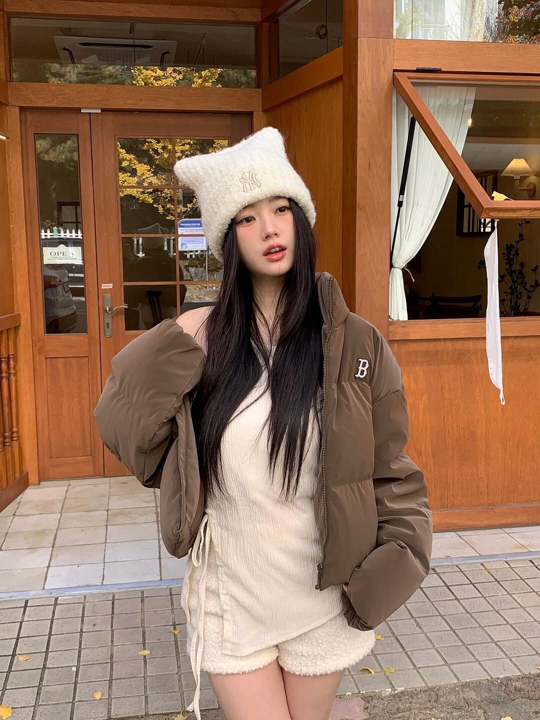 🇰🇷 MLB 貓耳帽 針織帽 毛帽 保暖 申留真 劉知珉 Karina代言同款 / 預購