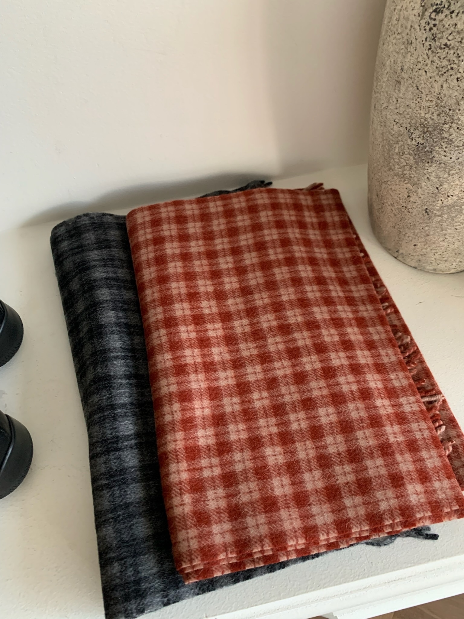 J43/ 格紋毛呢圍巾