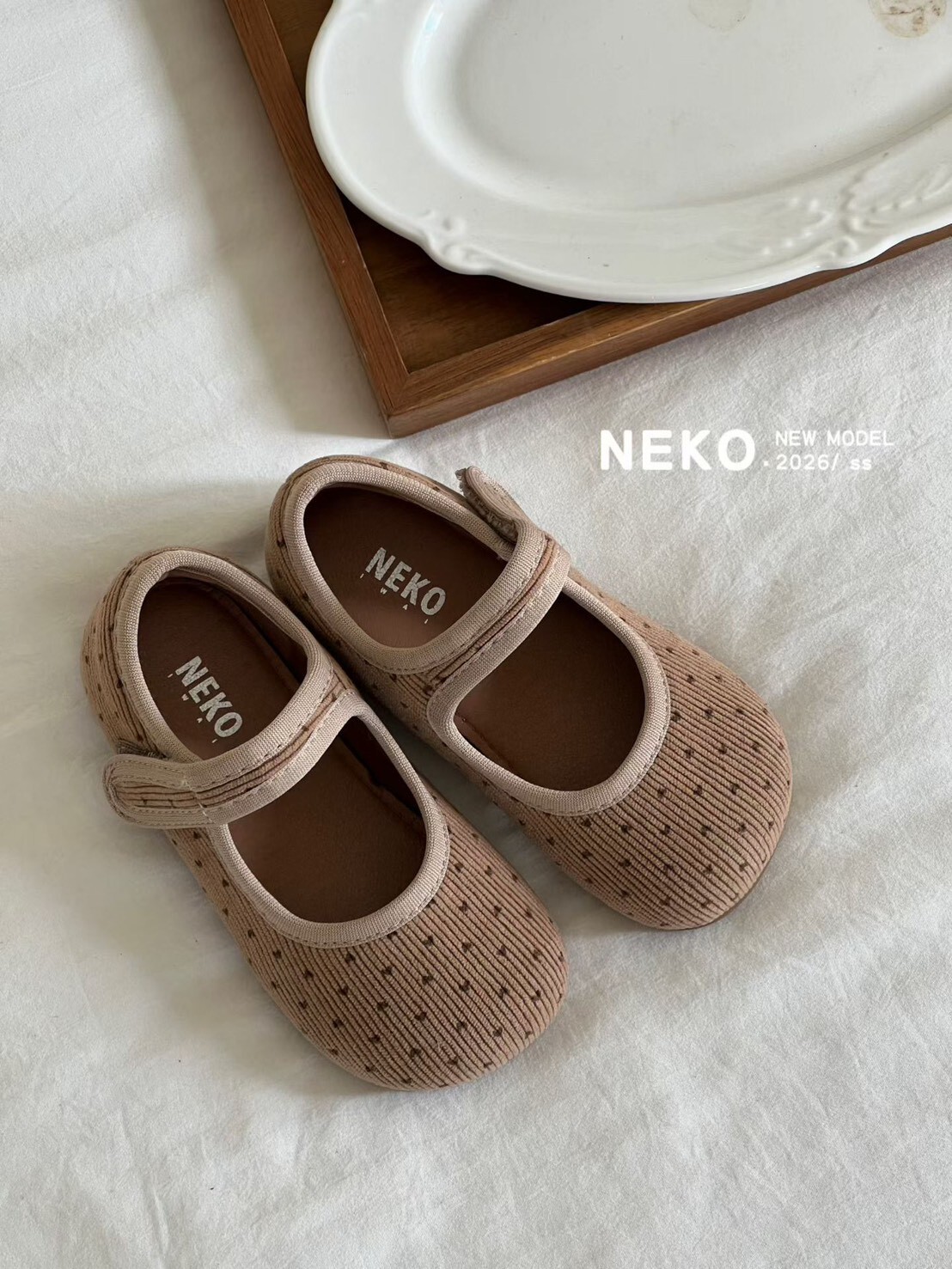 韓系愛心燈心絨鞋