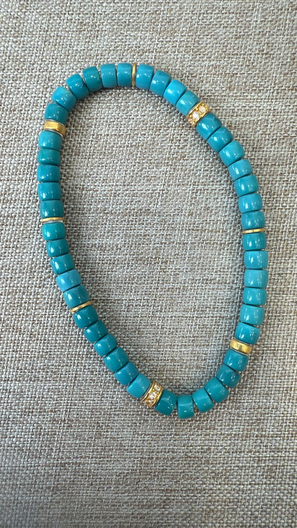 TK064 18k綠松直切手串 5mm