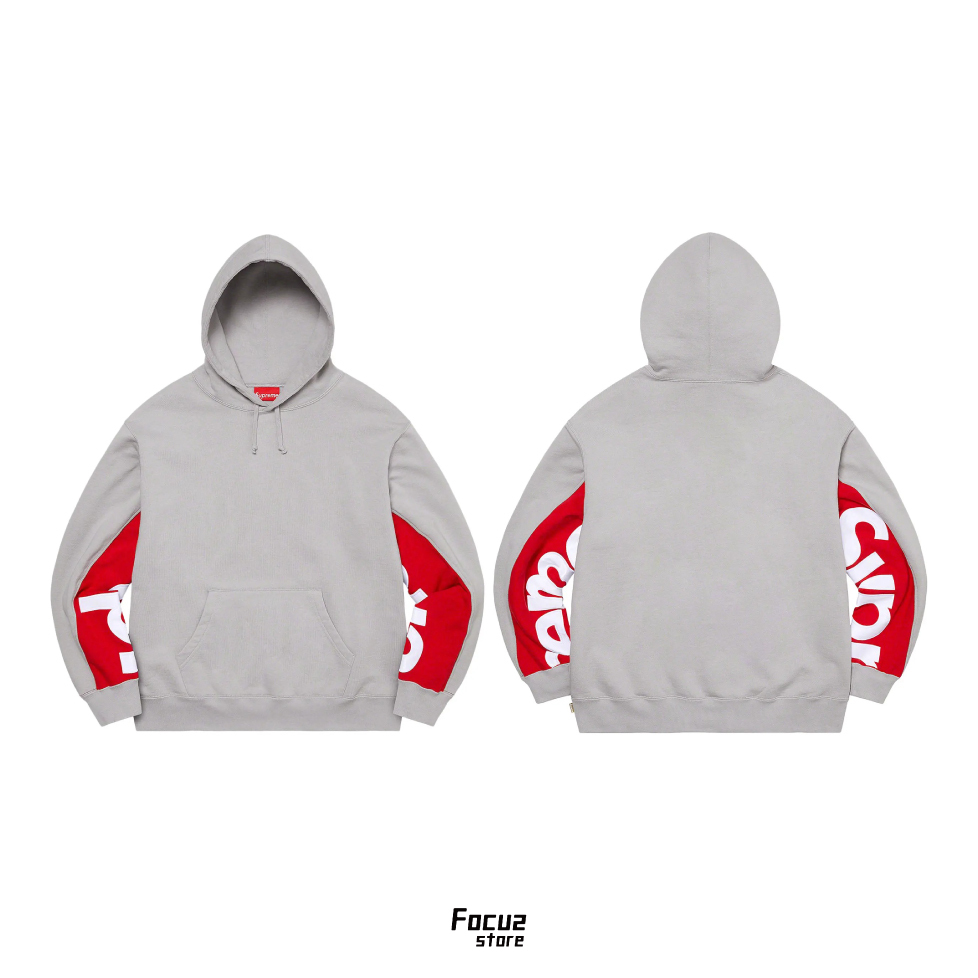 【Focus Store】現貨秒發 Supreme Cropped Panels Hooded Sweatshirt "Grey" 連帽衛衣 灰色