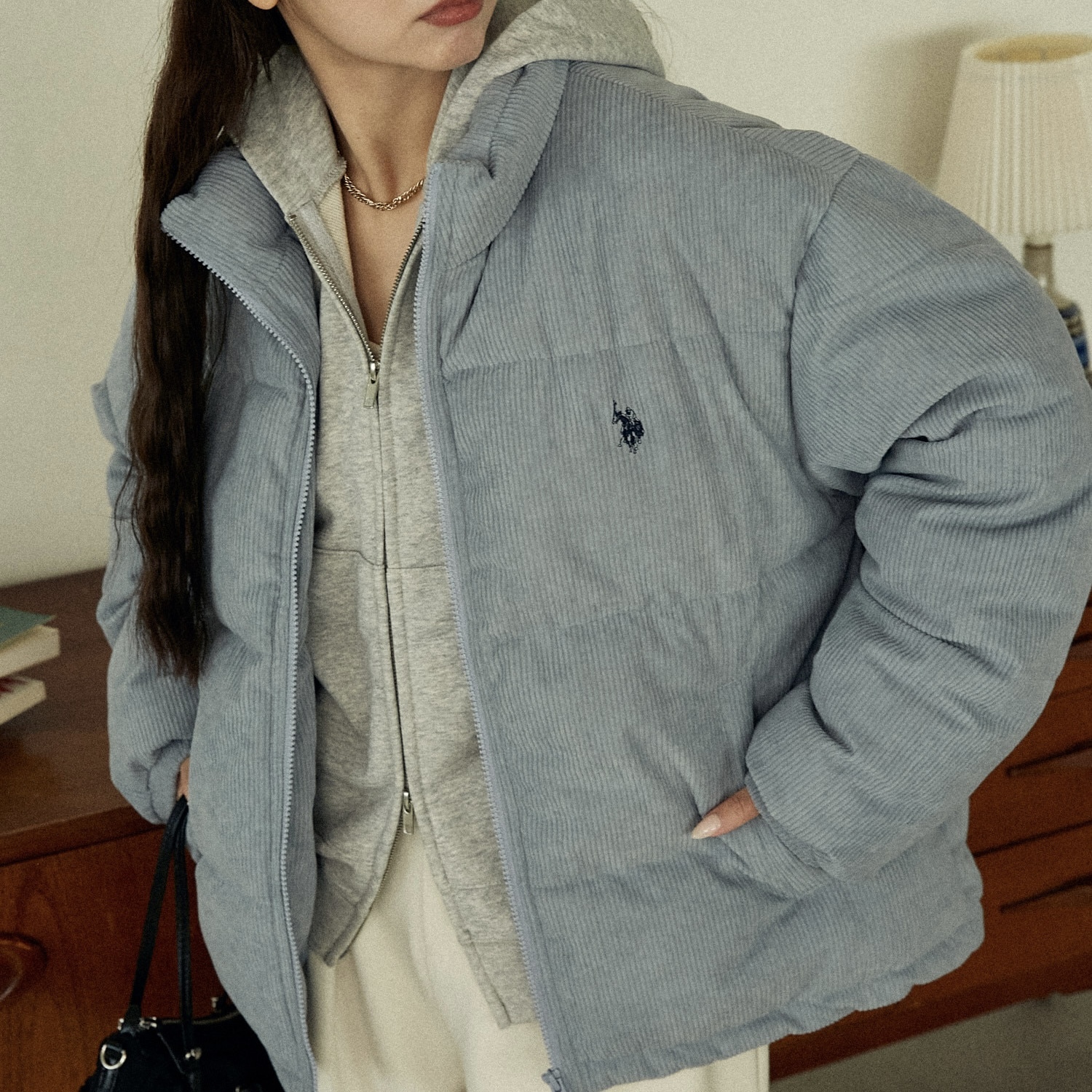 U.S. POLO ASSN. x PUBLUX 燈芯絨外套 絎縫 立領 夾克 98504300