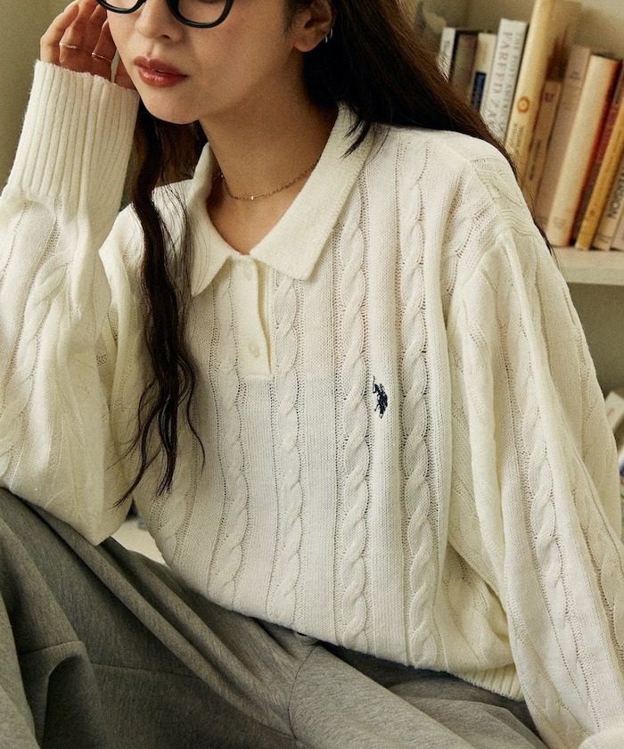 限時特價預購┃U.S. POLO ASSN. 麻花針織 POLO 上衣 PUBLUX 限定