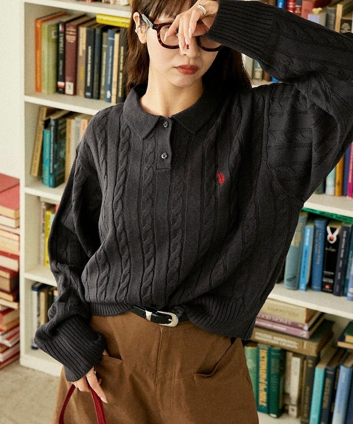 限時特價預購┃U.S. POLO ASSN. 麻花針織 POLO 上衣 PUBLUX 限定