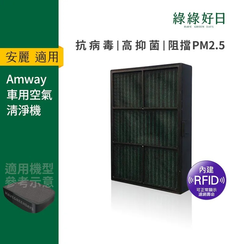含RFID|適用 Amway安麗 Atmosphere逸新 Drive車用空氣清淨機 升級版抗菌複合活性碳濾網 綠綠好日